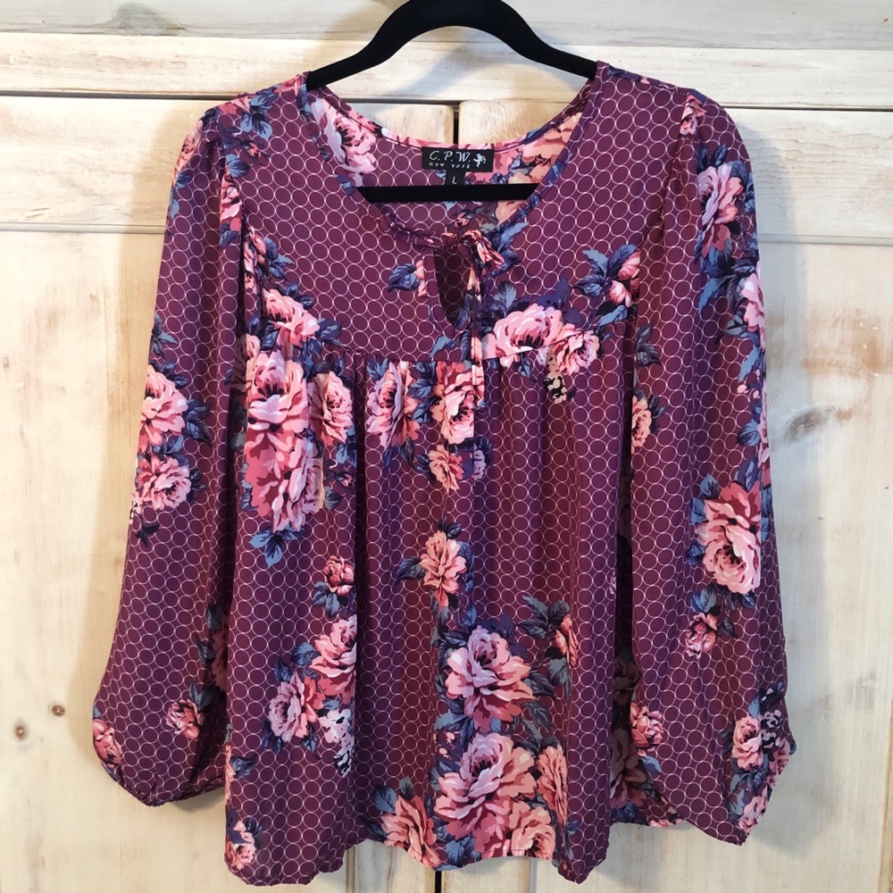 🌺🌼C.P.W New York Long Sleeve Floral Blouse